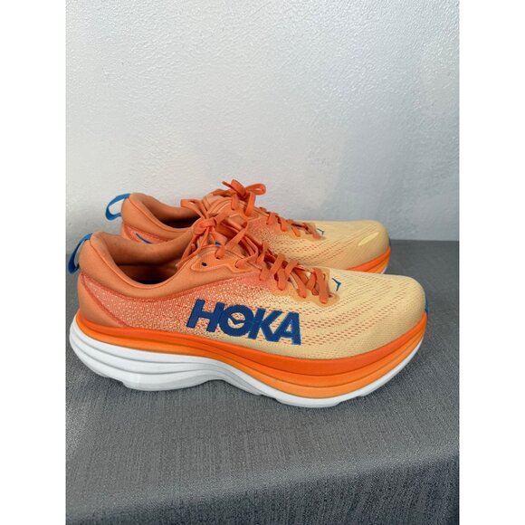 Hoka One Men's Bondi 8 Running Sneaker Shoes 13D  Orange Athleisure Comfort - Picture 14 of 14